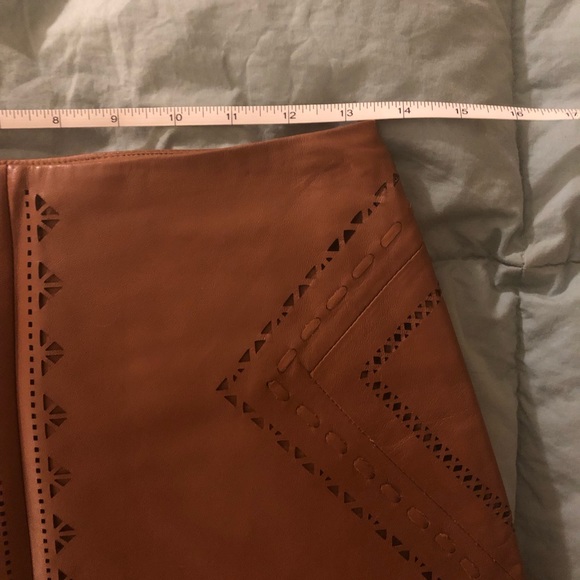 WHBM Laser Cut Leather A Line Skirt - Picture 4 of 8